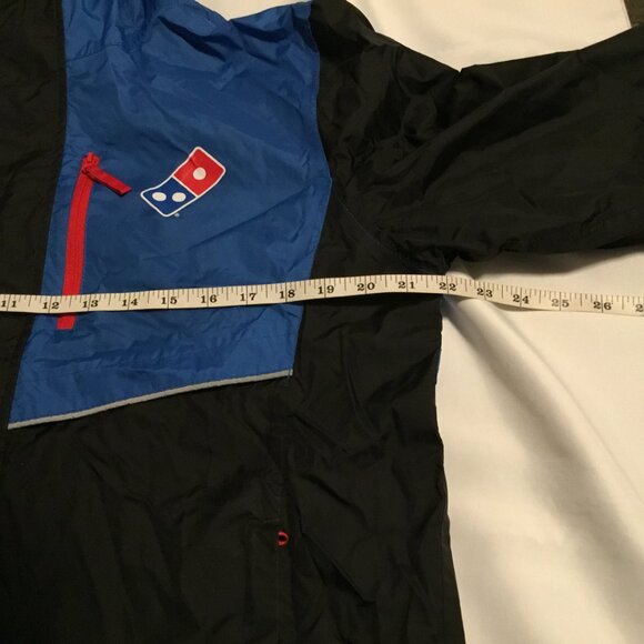 Domino's Gear Jacket Men's Medium Hooded Windbreaker Reflective Pizza Delivery - Picture 7 of 11